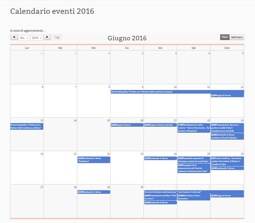 Calendario degli eventi di Castellammare del Golfo